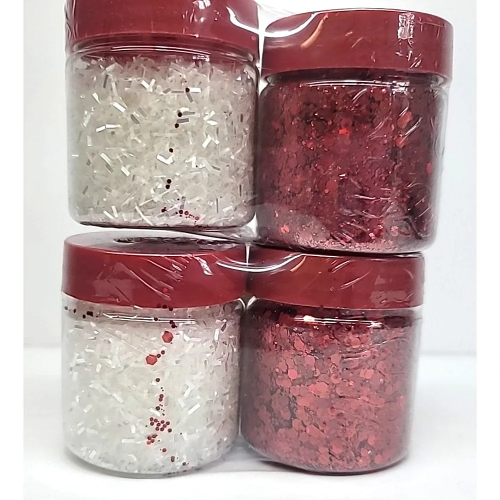 Set of 2 Christmas Crafts 2-Pack Glitter-Red 2oz. & Iridescent White 0.425oz.